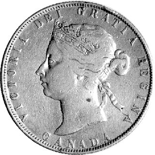 50 centów 1870, Aw: Głowa królowej Wiktorii, Rw:
