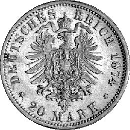 20 marek 1874, Monachium, J. 194, złoto, 7,97 g.