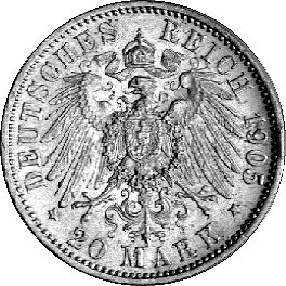 20 marek 1905, Muldenhütten, J. 268, złoto, 7,95 g.