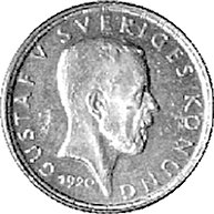 Gustaw V 1907-1950 - 5 koron 1920, Fr. 97, złoto, 2,24 g.