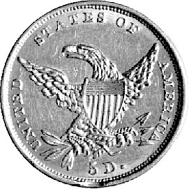 5 dolarów 1834, Filadelfia, Fr. 135, złoto, 8,33 g., rzadkie, ładny stan zachowania