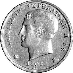 Napoleon I 1805-1814 - 20 lirów 1808, Mediolan, Fr. 7, złoto, 6,43 g.