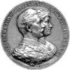 medal autorstwa E. Weiganda z okazji jubileuszu pary cesarskiej, Aw: Popiersie pary cesarskiej w p..