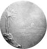 medal papieża Leona XIII 1900 r., Aw: Popiersie w prawo, poziomo napis: LEO XIII MCM, na ramieniu ..