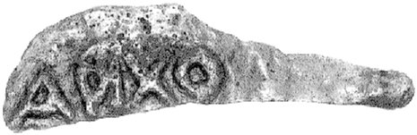 Olbia- moneta brązowa w kształcie delfina 300-100 pne, napis: APIXO, Anochin 21, Sear-Szaivert 1871, 39 mm, stara ładna patyna