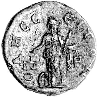 Odessus- Tracja, AE-25, Aw: Popiersia Gordiana i Sarapisa zwrócone do siebie i napis: , Rw: Nemesis lub Aequitas stojąca w lewo z wagą i włócznią w drugiej ręce