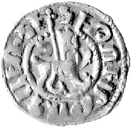 Hetum I i Zabela 1229- 1290, tram, Aw: Stojący na wprost król z królową z długim krzyżem, napis w otoku, Rw: Lew z krzy- żem, napis w otoku, 2.82 g.