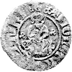 półgrosz, Kraków, Aw: Król na tronie, w otoku napis, Rw: Orzeł, w otoku napis, Gum. 359, rzadki