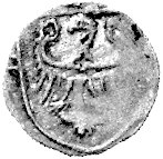 księstwo oleśnickie, halerz 1430 r., Aw: Ptak kr
