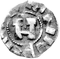 Lukka- cesarz Henryk II 1004- 1021 lub Henryk III 1039- 1056, denar, Aw: Litera H w polu i napis INPER TOR, Rw: W polu LVCA i napis ENRICVS, CNi t.XI tab.IV.27, 1.10 g.