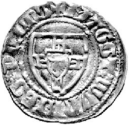 Winrych von Kniprode 1351- 1382, szeląg, Aw: Tar