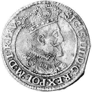 ort 1618, Gdańsk, odmiana z literkami SA i liściem klonu przed napisem, Kurp. 2246 R5, Gum. 1386, rzadki.
