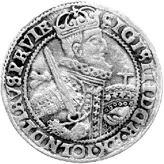 fałszerstwo z epoki orta koronnego z datą 1625, srebro 6.12 g., błędy w napisach, duża ciekawostka numizmatyczna.
