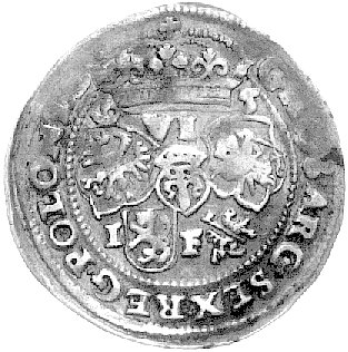 szóstak 1595, Lublin, Kurp. 1422 R4, Gum. 1148, T. 40, ładnie zachowany egzemplarz ze starą patyną, bardzo rzadki.