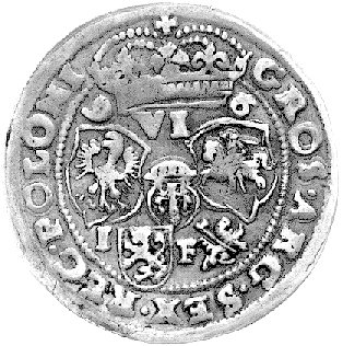 szóstak 1596, Lublin, Kurp. 1424 R5, Gum. 1150, T. 50, ładnie zachowany egzemplarz ze starą patyną, bardzo rzadki.