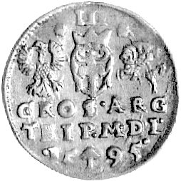trojak 1595, Wilno, gwiazdki po bokach III, Kurp. 2136 R1, Gum. 1336.