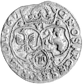 fałszerstwo z epoki szóstaka koronnego z datą 166?, srebro niskiej próby.