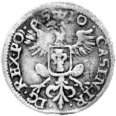 dwugrosz z omyłkową datą 1630 zamiast 1650, Wschowa, Kurp. -, moneta nieopisana w literaturze.