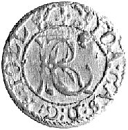 szeląg 1652, Wilno, ciekawa odmiana z ozdobnikiem po dacie w kształcie litery C.