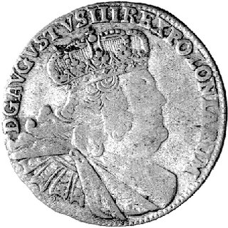 dwuzłotówka (8 groszy) 1761, Lipsk, Kam. 858 R7, H-Cz. 2955 R5, T. 20, bardzo rzadka.