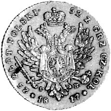 25 złotych 1817, Warszawa, Plage 11, Fr. 106, złoto 4,88 g.