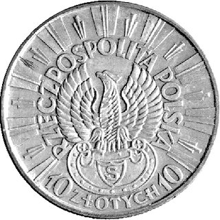 10 złotych 1934, Orzeł Strzelecki, na rewersie w