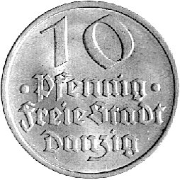 10 fenigów 1932, Berlin, Dorsz, wyjątkowo ładnie zachowana moneta.