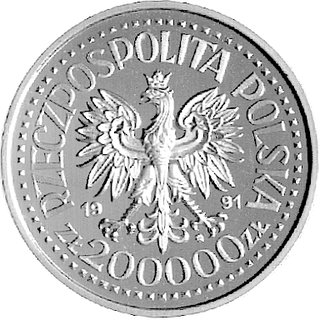 200.000 złotych 1991, na rewersie napis PRÓBA, P