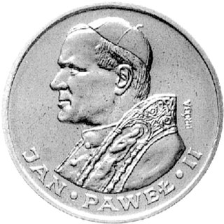 1.000 złotych 1982, II wizyta papieża Jana Pawła II w Polsce, na rewersie napis PRÓBA, Parchimowicz P-476, wybito 500 sztuk, nikiel.