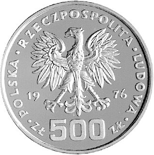 500 złotych 1976, Warszawa, Tadeusz Kościuszko, złoto 29,89 g.