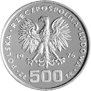 500 złotych 1976, Warszawa, Kazimierz Pułaski, złoto 29,89 g.