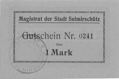 Sulmierzyce (Sulmirschütz)- 1 i 5 marek b.r. (1914), Keller 387, Schoenawa 2, 5, razem 2 sztuki