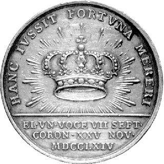 medal koronacyjny Stanisława Augusta autorstwa T