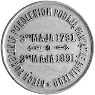 medal pamiątkowy stulecia Konstytucji 3-Maja 189