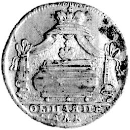 medalik z okazji śmierci Piotra I- 1725 r., Aw; 