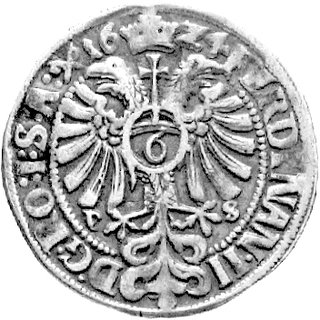 reichsort (6 groszy) 1624, Aw: Herb Magdeburga i