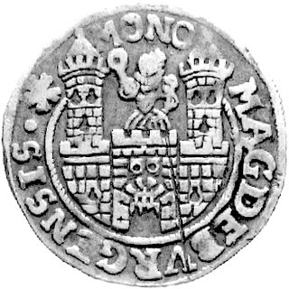 reichsort (6 groszy) 1624, Aw: Herb Magdeburga i napis, Rw: Orzeł cesarski, niżej literki P-S, w otoku napis, Schr. 1135, rzadki.