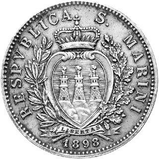 5 lirów 1898, Dav. 302, K.M.6.