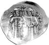 AV- hyperpyron, Aw: Chrystus na tronie; u góry litery IC XC, Rw: Cesarz stojący z lewej koronowany..