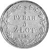 3/4 rubla = 5 złotych 1838, Warszawa, Plage 360.