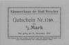 Września (Wreschen)- 1/2 i 1 marka ważne do 31.12.1914 emitowane przez Kämmereikasse, Schoenawa 1,..
