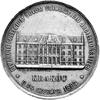 medal wybity w 1887 r. z okazji otwarcia Collegium Novum, Aw: Widok budynku, u dołu napis KRAKÓW i..