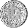 5 franków 1850, Paryż, Divo/Tobler 295, ładny egzemplarz.