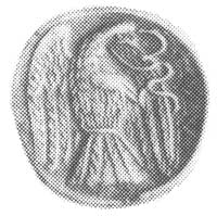 drachma 340-294 p.n.e., Aw: Głowa Hery, Rw: Orzeł w locie trzymający w dziobie węża i napis ΧΑΛ, S..