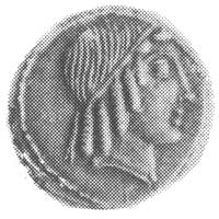 denar, Aw: Głowa Apollina w prawo, Rw: Koń powyżej liczba XV, później C CENSOR, litera I, B.M.C. 2..