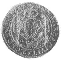 dukat 1657, Gdańsk, Aw: j.w., Rw: Herb Gdańska i napis, Kop. 221.II.8 -R-,H-Cz. 7639 R4, Fr.24, T...