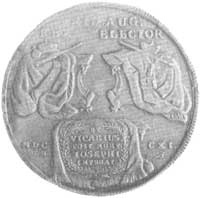 talar wikariacki 1711, Drezno, Aw: Król na koniu, Rw: Insygnia koronacyjne na stole, H-Cz. 4620, M..