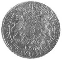 ort 1760, Gdańsk, Aw: jw., Rw: Herb Gdańska i napis, Kop. 352.I.3a -R-, H-Cz. 2939.