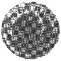 szeląg 1751, Grünthal, Aw: Popiersie i napis, Rw: Tarcza herbowa, Kop. 320.IGr.2,