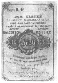 20 groszy 1863, Dom Zleceń Rolników Nadwiślańskich Lubelsko-Sandomierskich, pieczątka Stanisław Ma..